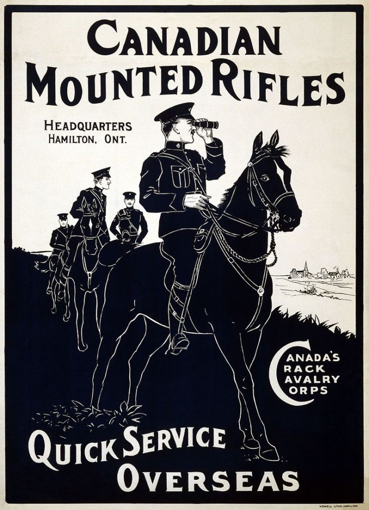 World War I Canadian Mounted Rifles Recruitment Poster