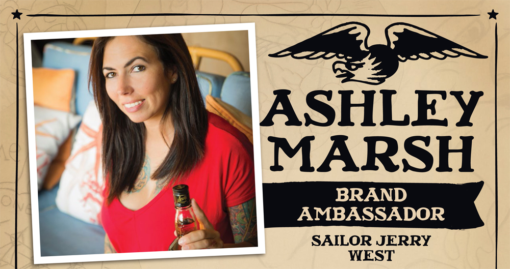 Ashley Marsh, Sailor Jerry Spiced Rum Brand Ambassador