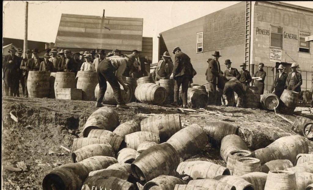 A liquor raid in 1925, in Elk Lake, Ontario