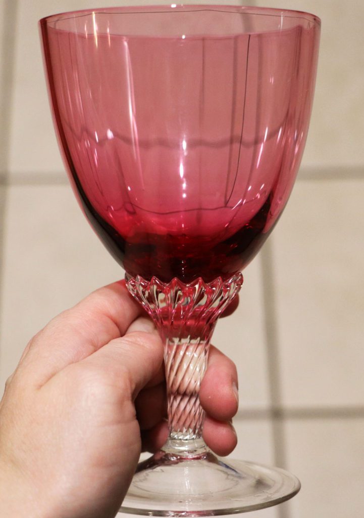 Vintage Rose Colored Goblet